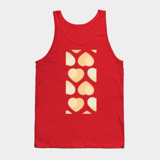 Simplistic Beige Hearts and Circles Artwork Tank Top by New East 